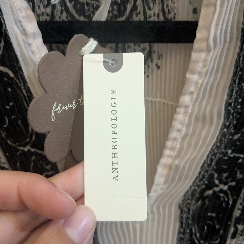 NWT Anthropologie Forever That Girl Sheer Blouson Printed Top - Picture 9 of 11